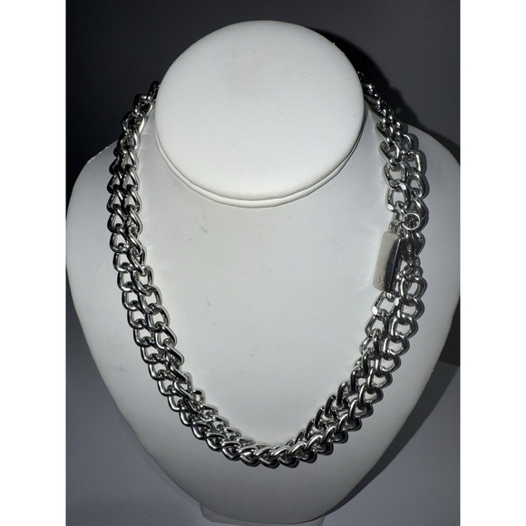 Limited‎ Edition Ralph Lauren Metal Silver Plated Chain Necklace 41 Long Wrap